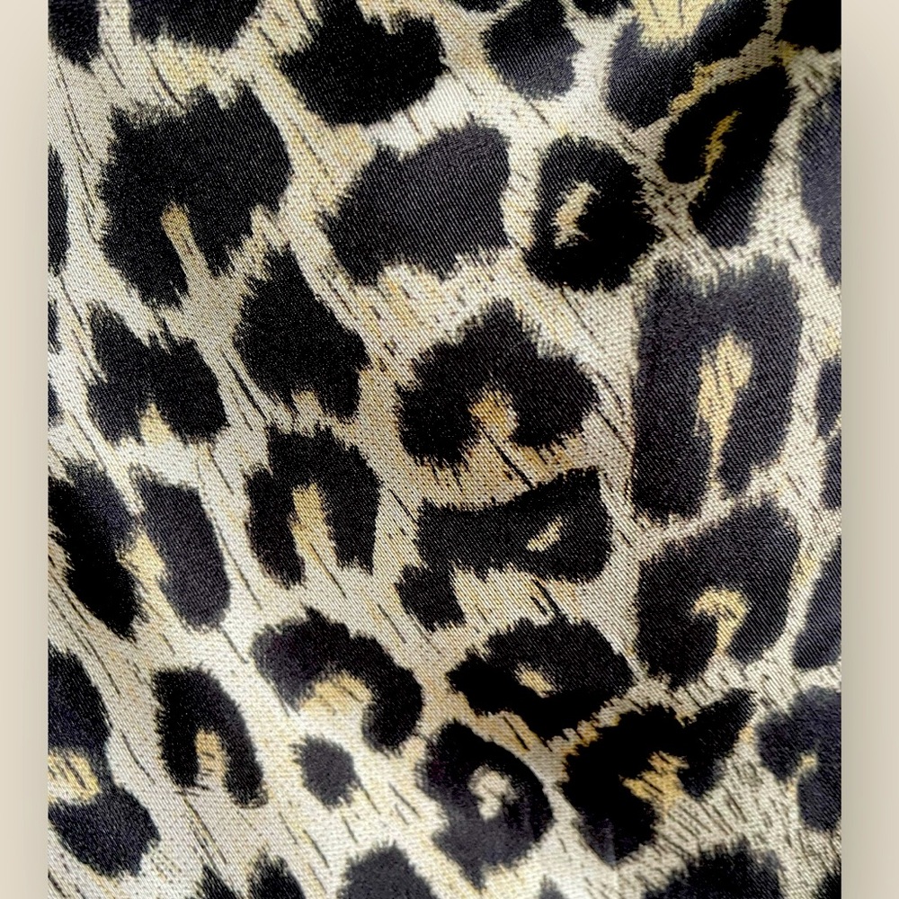 HUGE AllSaints leopard animal print BROWN silk scarf wrap shawl NWT $150 - Picture 6 of 7